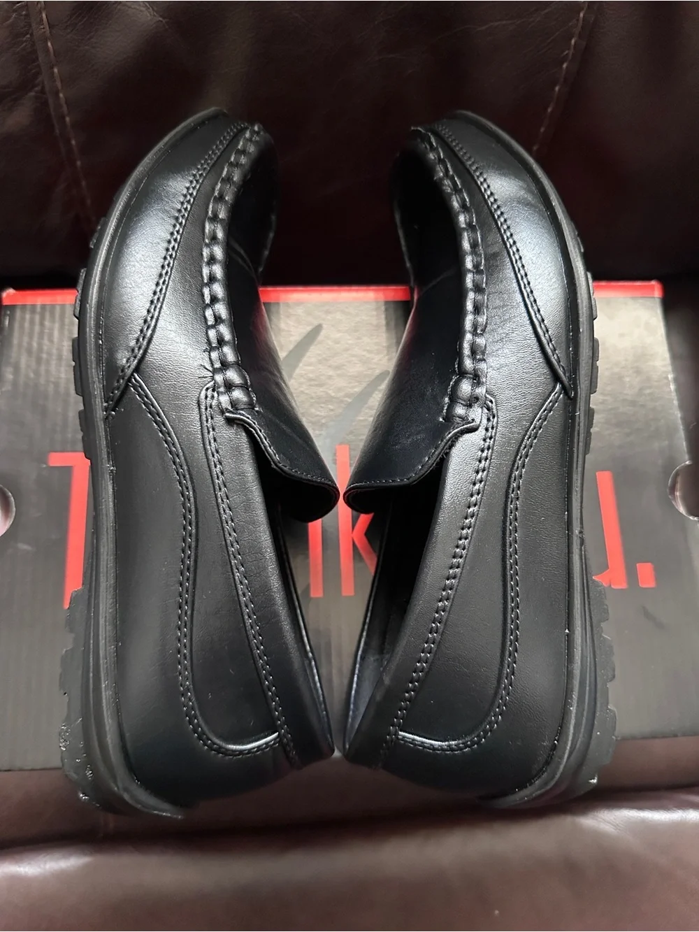 Deer Stags Black Slip-On Dress Shoe Loafers - Big Kid Size 5